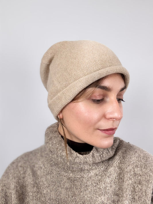 Philever Cashmere Rolled Edge Hat Cream