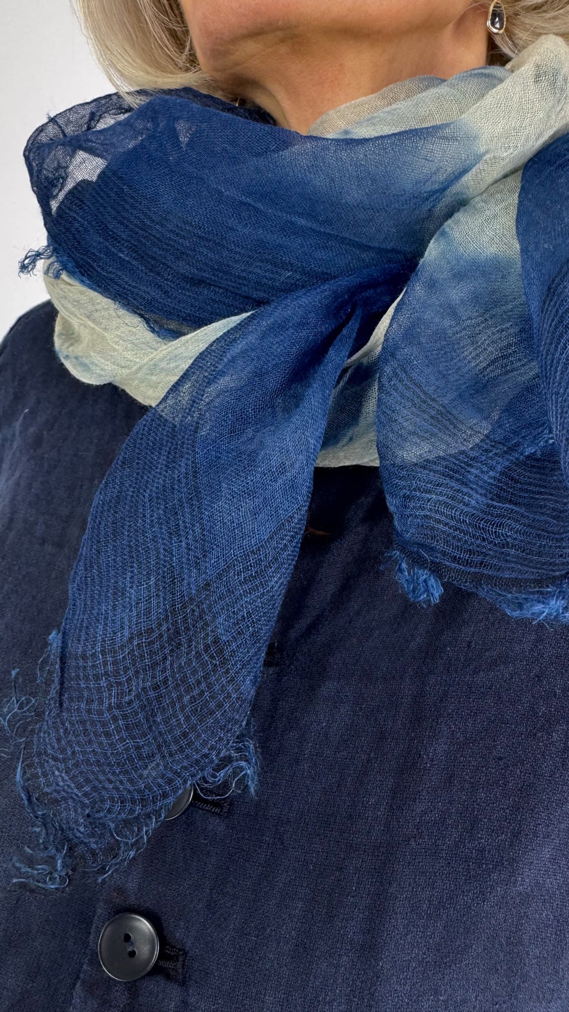 Pas De Calais 0651 Willow Dye Scarf Indigo