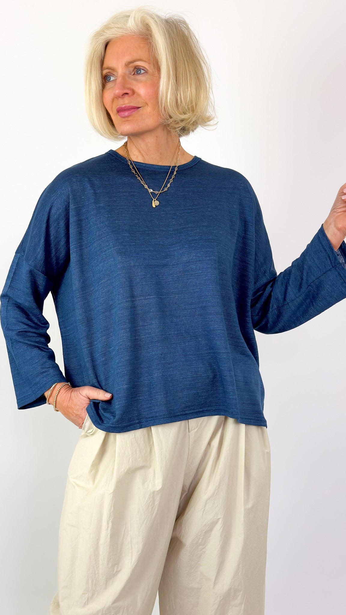 Ichi Antiquities 957 Jumper Blue