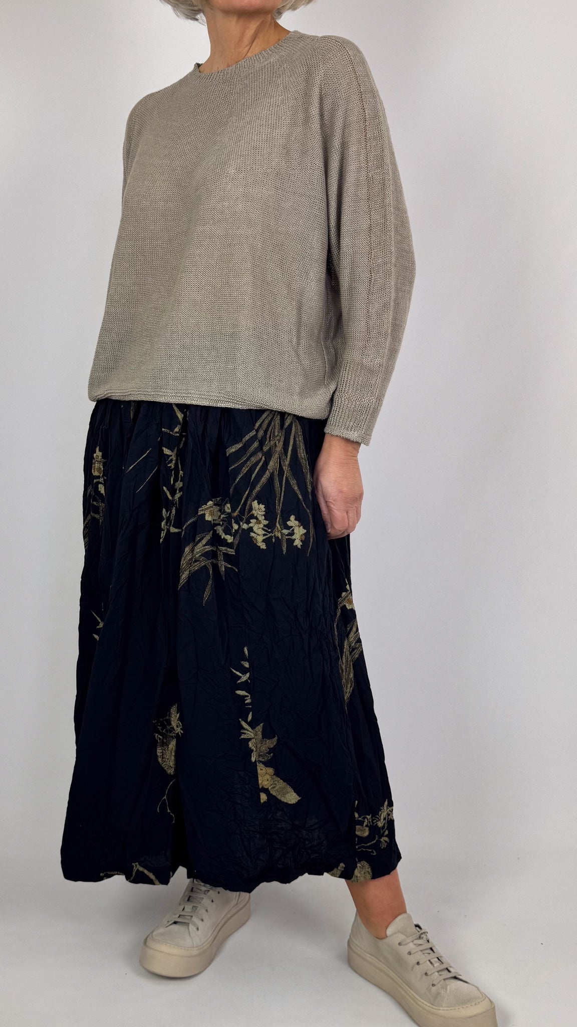 Pas De Calais 7455 Flower Skirt Navy