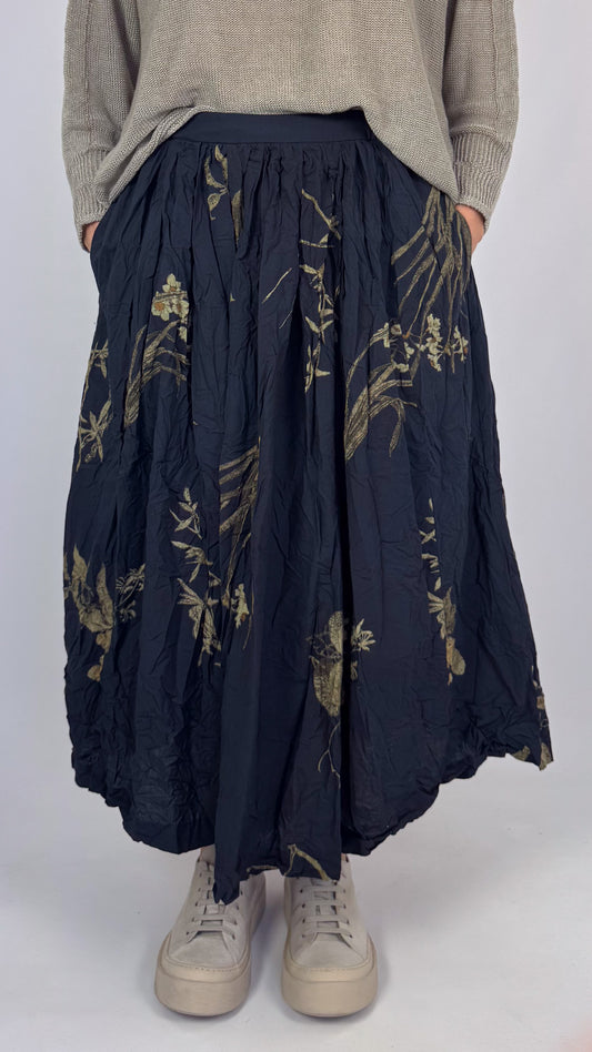 Pas De Calais 7455 Flower Skirt Navy