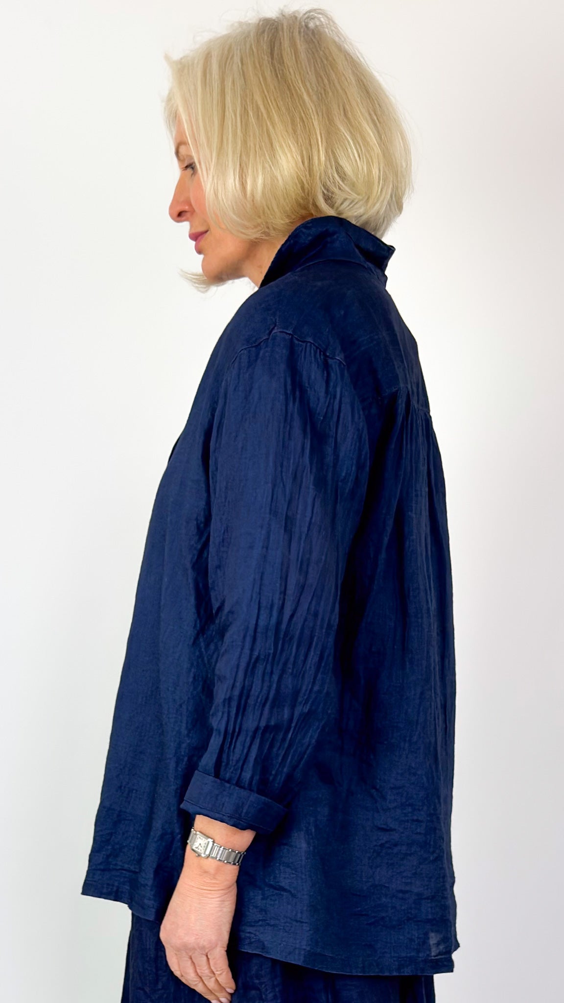 Ichi Antiquities 920 Linen Shirt Dark Indigo