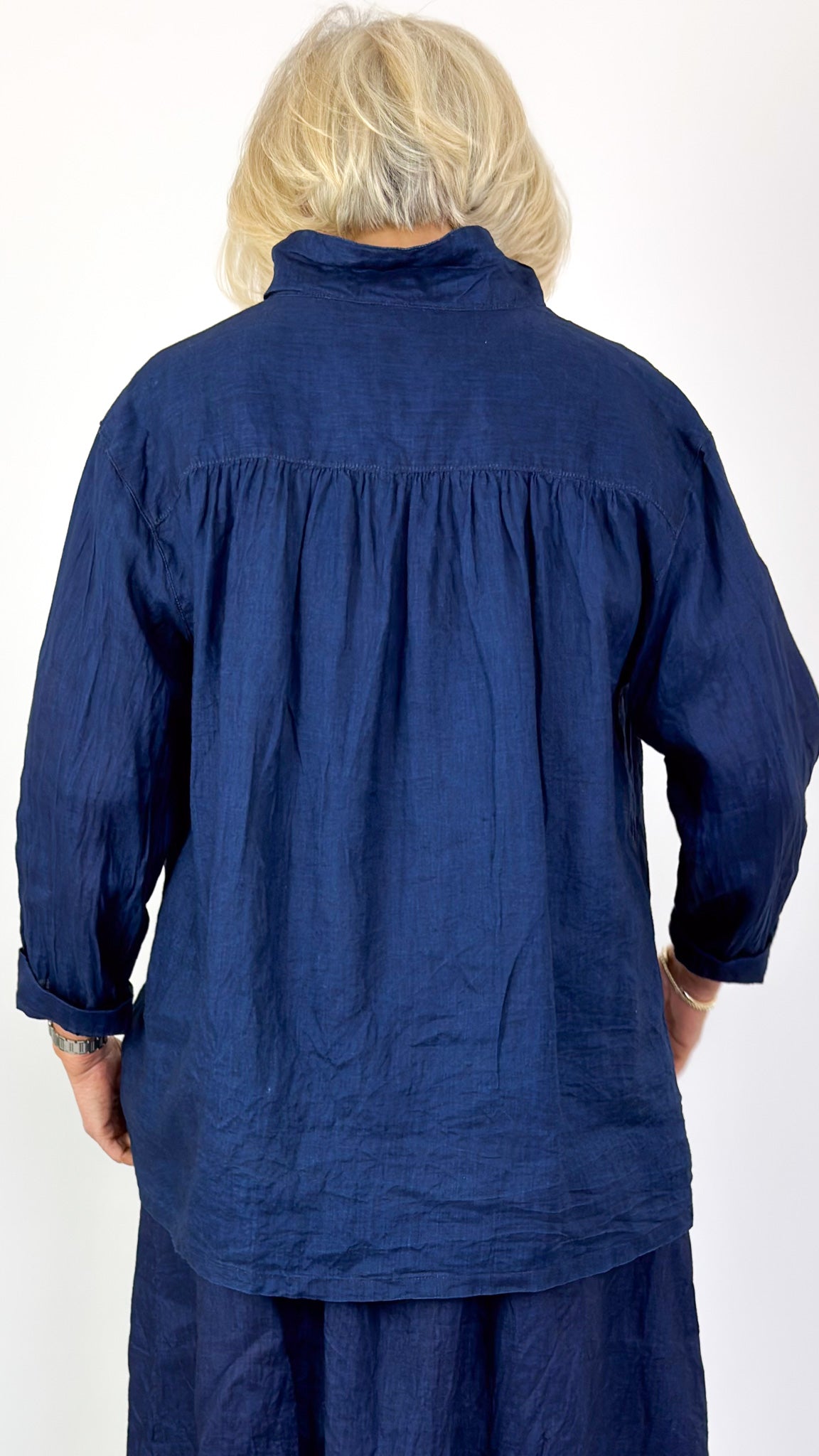 Ichi Antiquities 920 Linen Shirt Dark Indigo