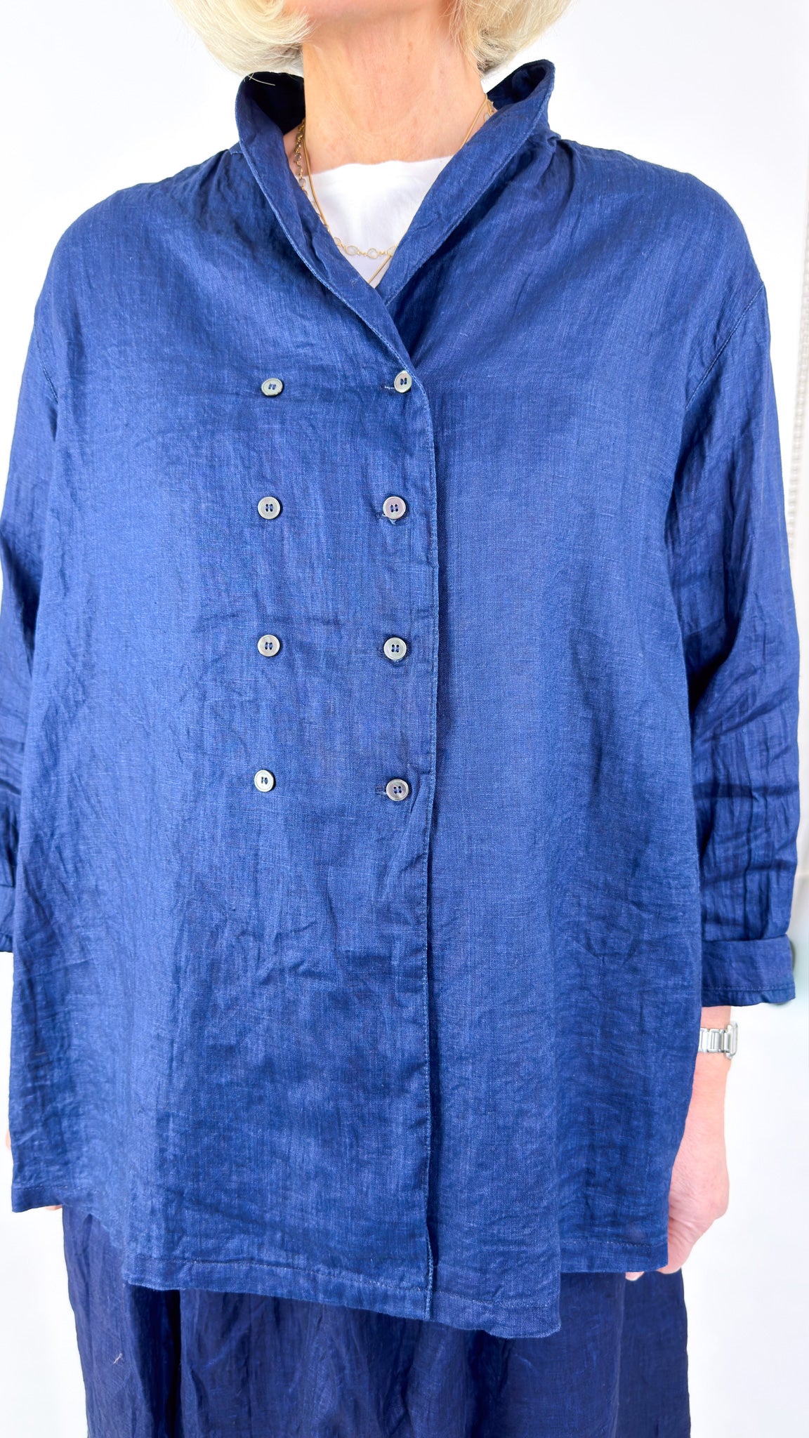 Ichi Antiquities 920 Linen Shirt Dark Indigo