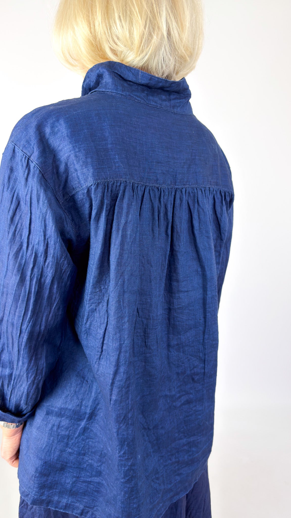 Ichi Antiquities 920 Linen Shirt Dark Indigo