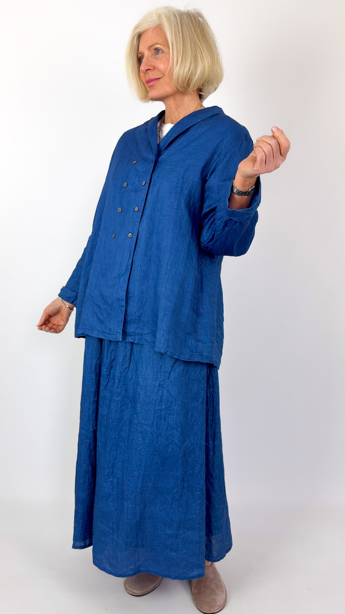 Ichi Antiquities 920 Linen Shirt Light Indigo