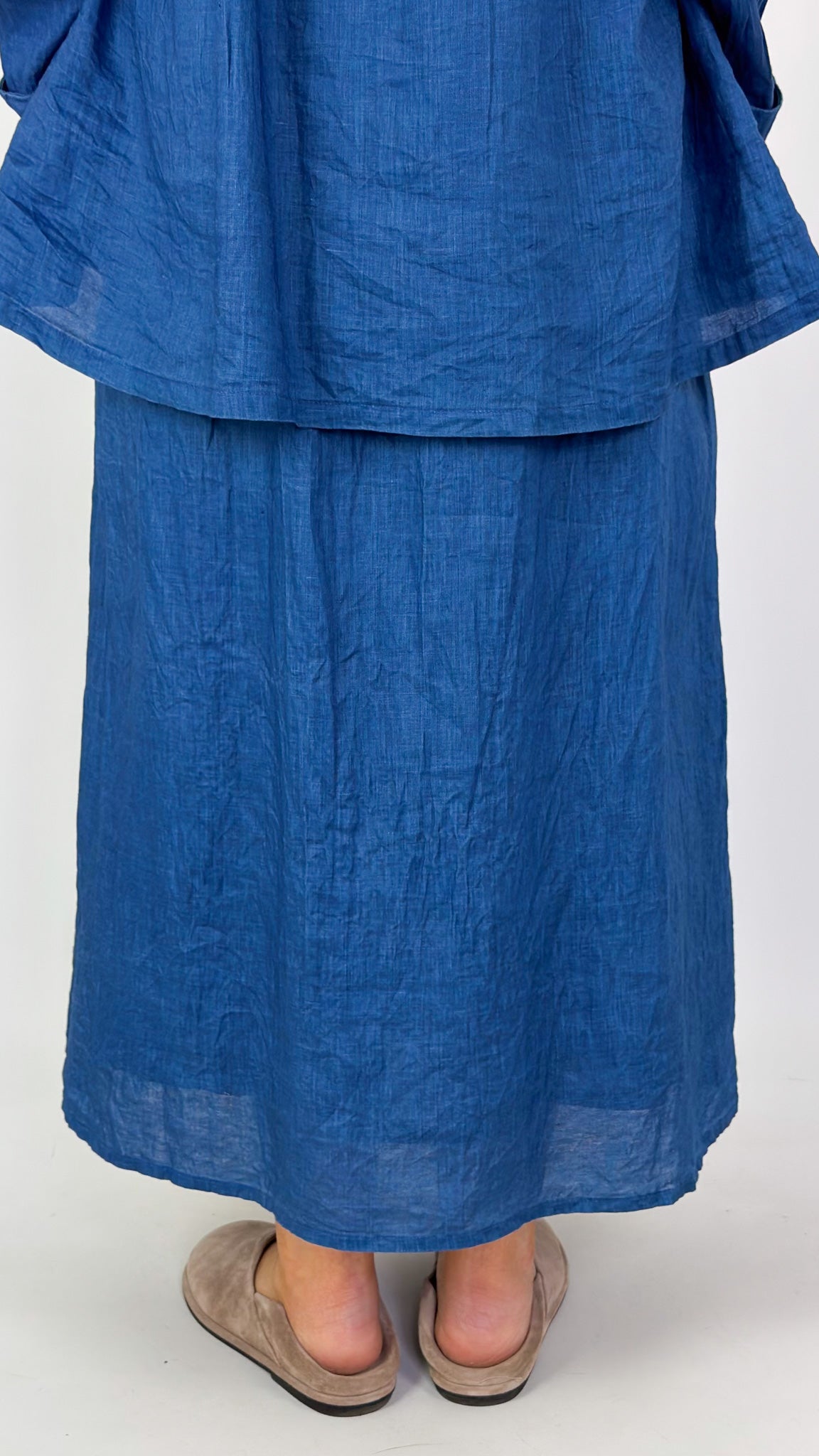 Ichi Antiquities 922 Linen Skirt Light Indigo