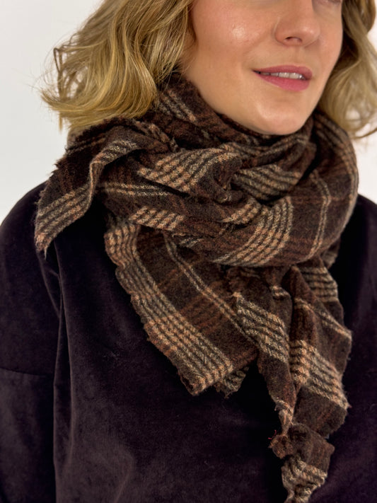 Album di Famiglia Tartan Scarf Chestnut