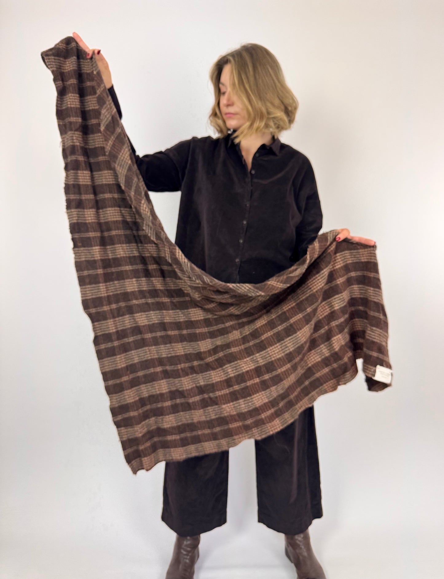 Album di Famiglia Tartan Scarf Chestnut