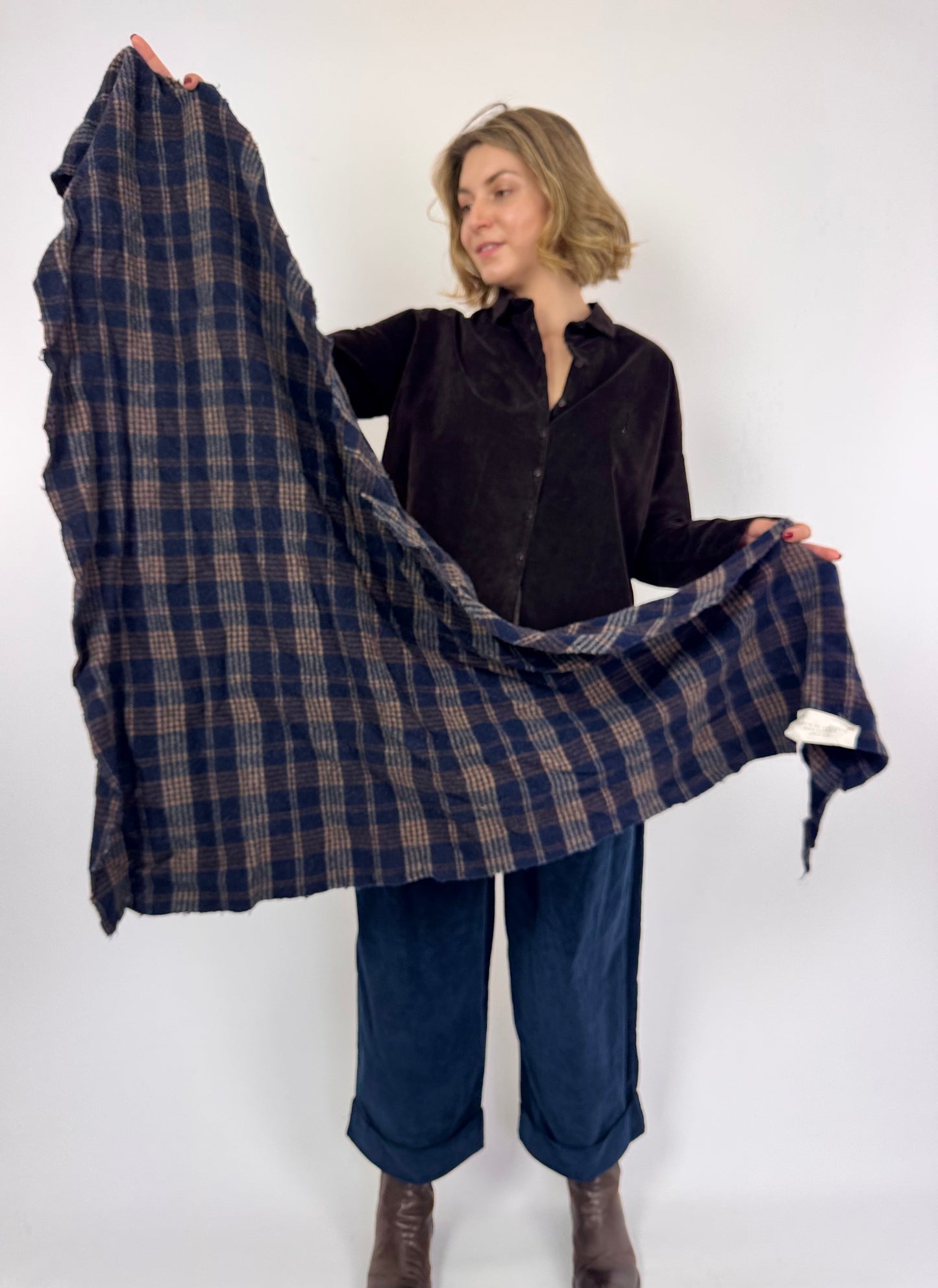Album di Famiglia Tartan Scarf Ink