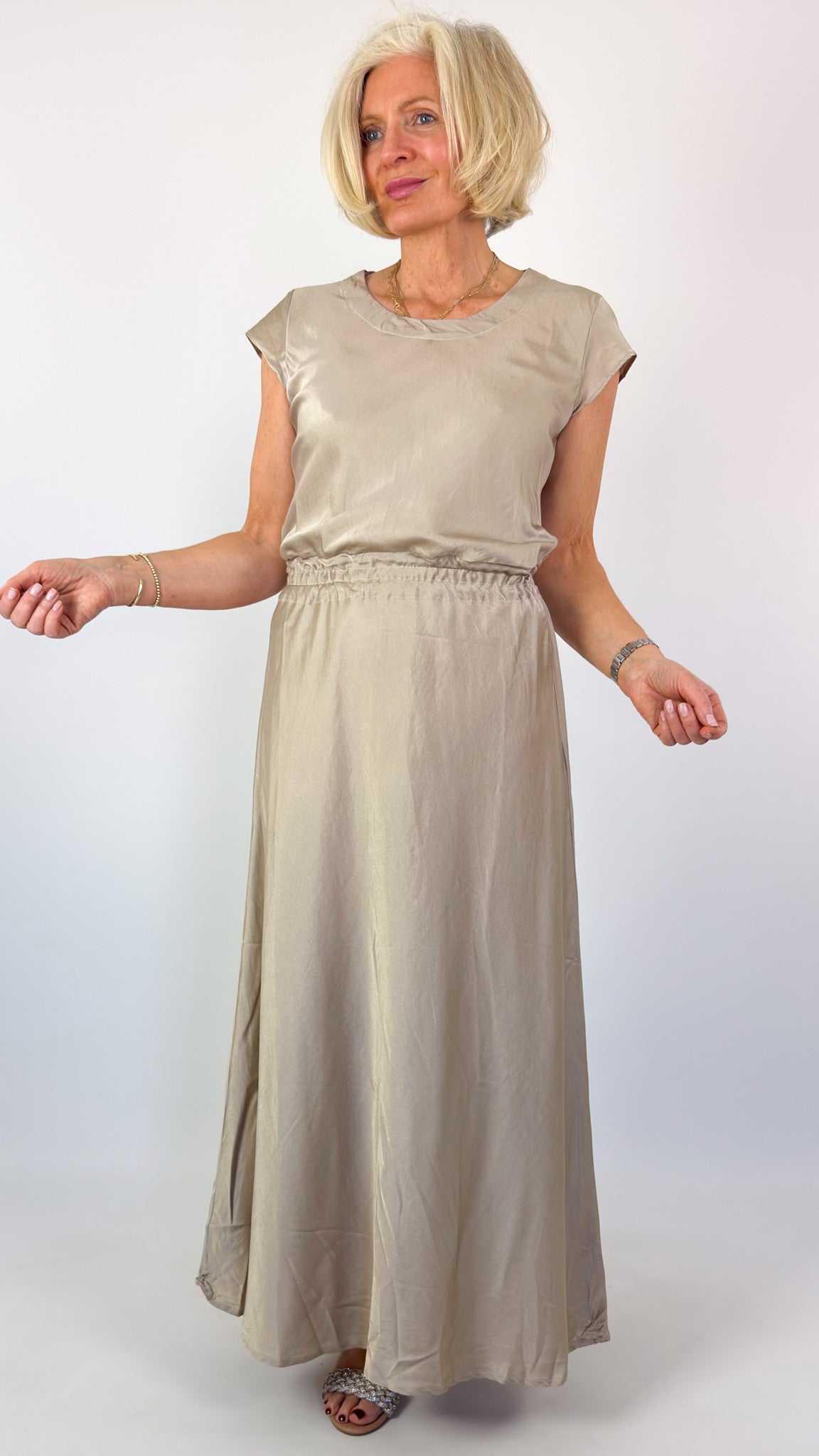 Sula Bias Cut Dress Feather Grey