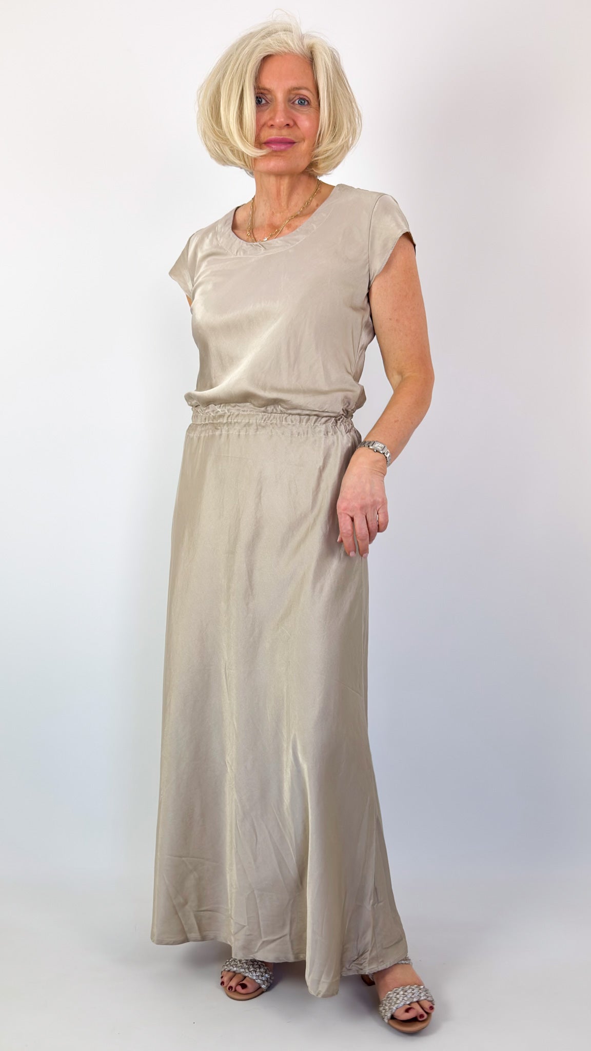 Sula Bias Cut Dress Feather Grey