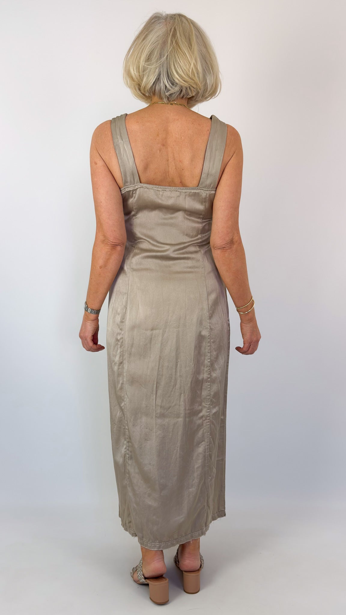 Sula Wide Strap Dress Feather Grey