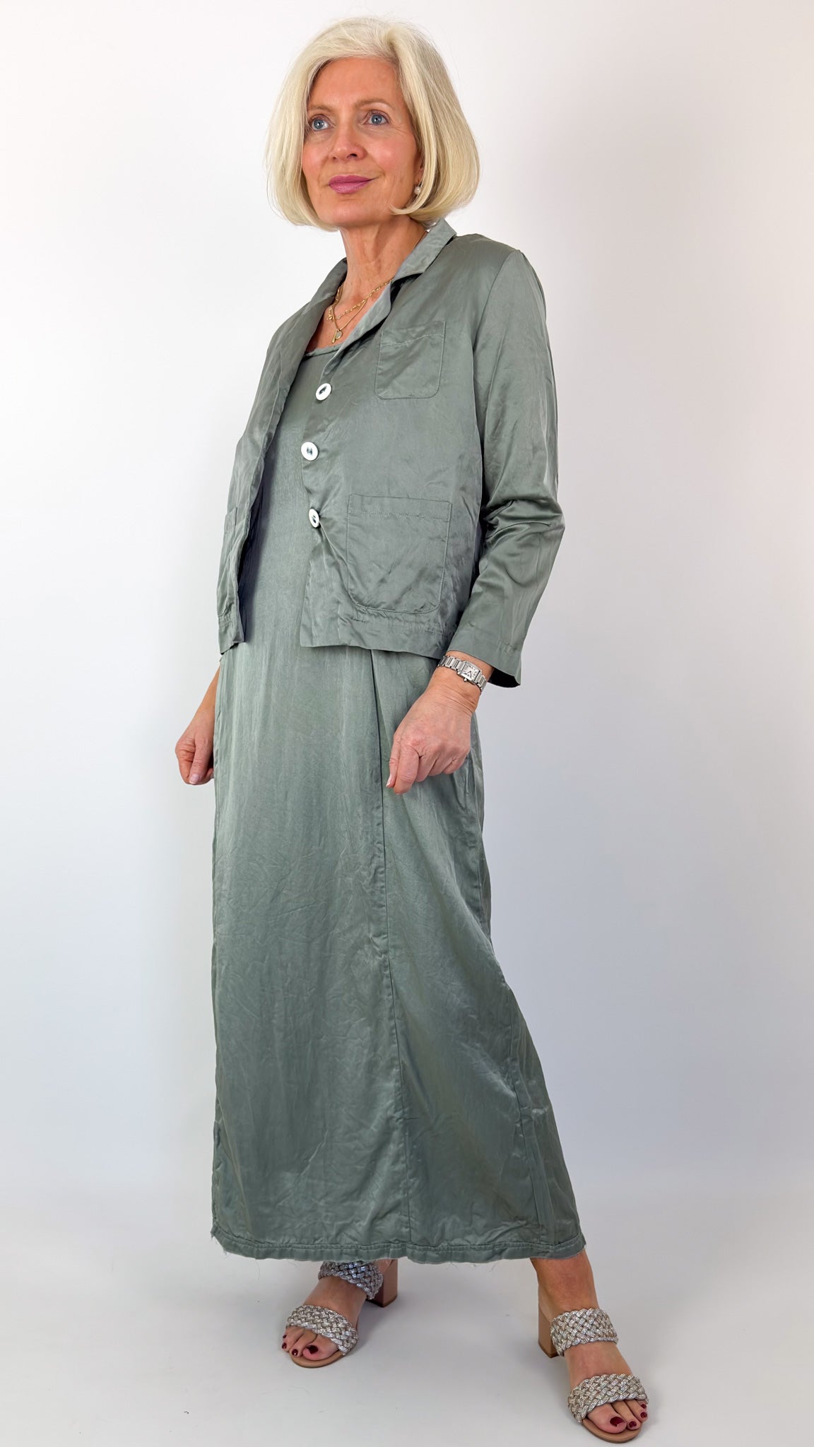 Sula Wide Strap Dress Shadow