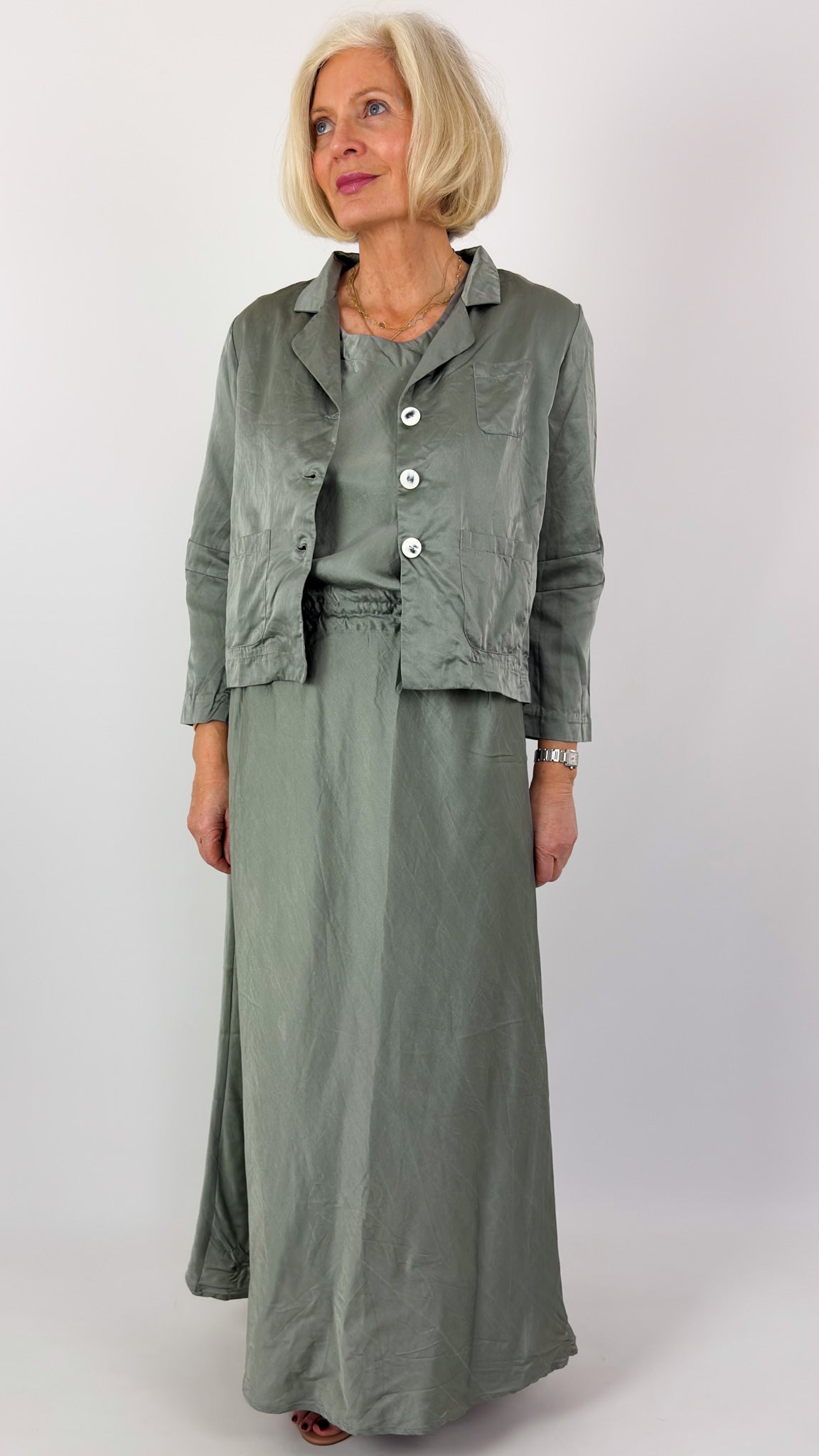 Sula Bias Cut Dress Shadow