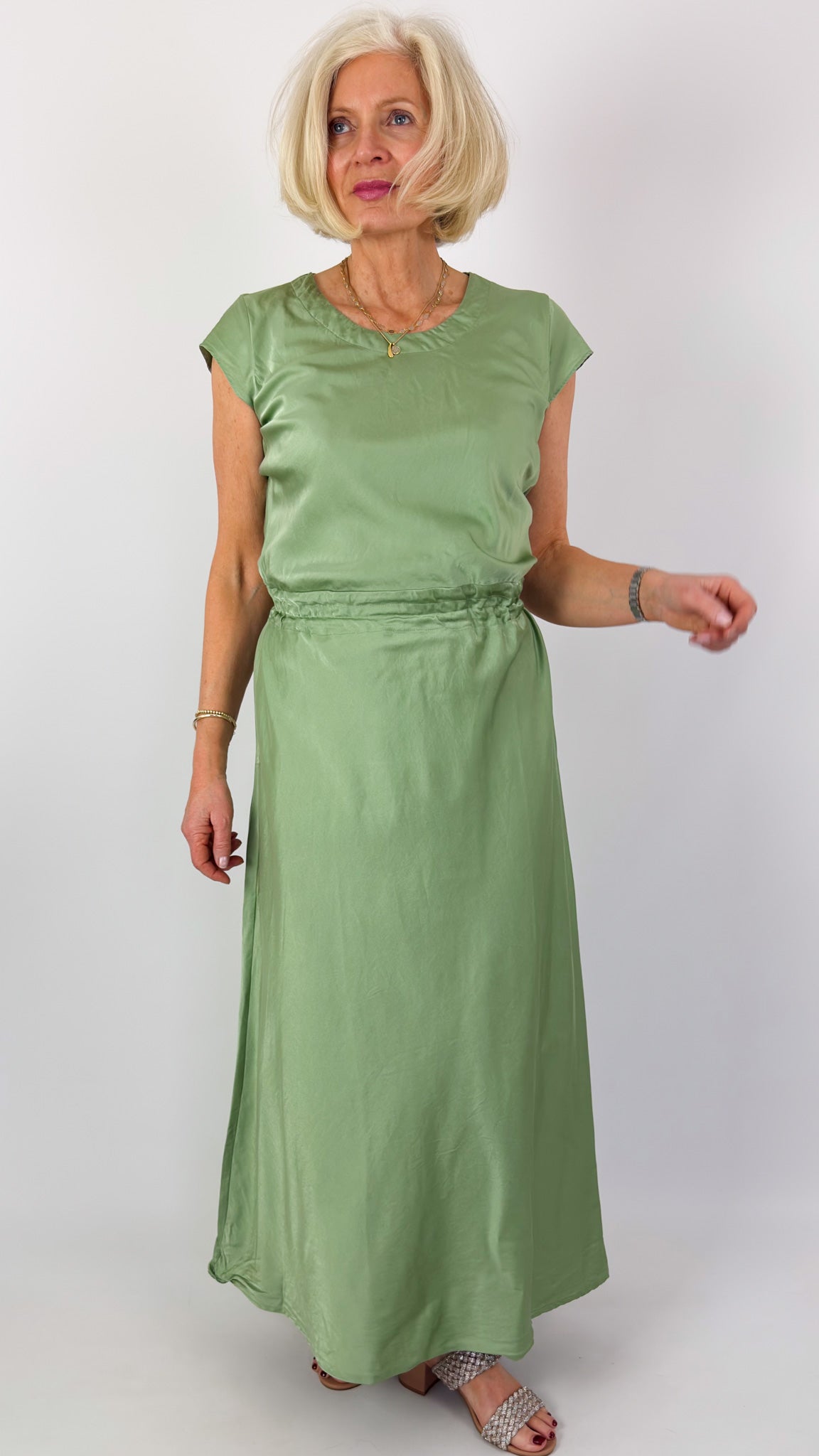 Sula Bias Cut Dress Aspen Green