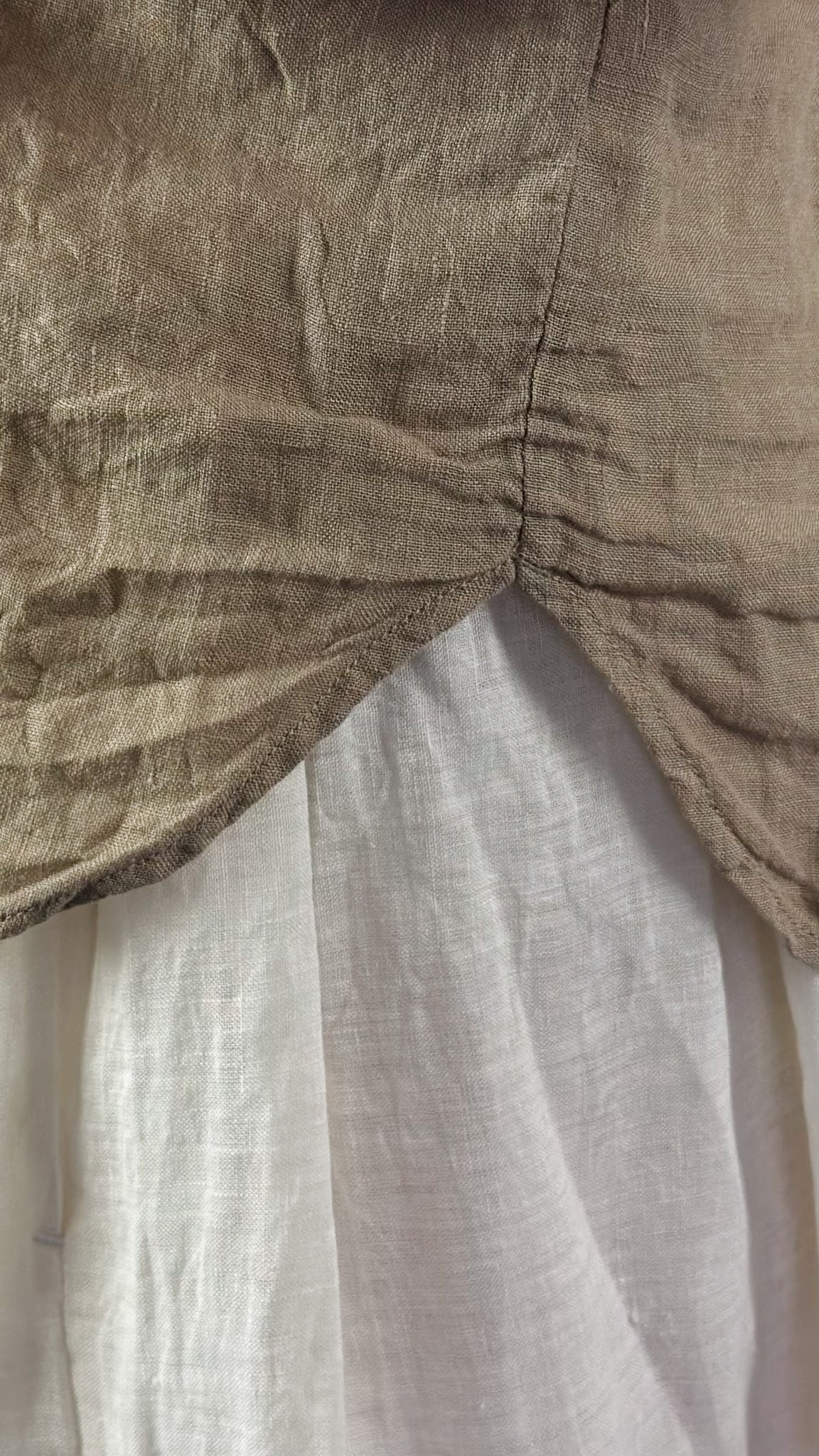 Maison de Soil 001D Frill Shirt Ash Beige