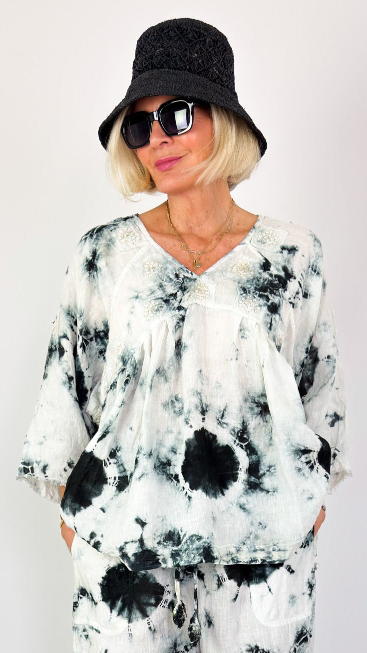 Agencies TurQuoise Lissa Blouse Black/White