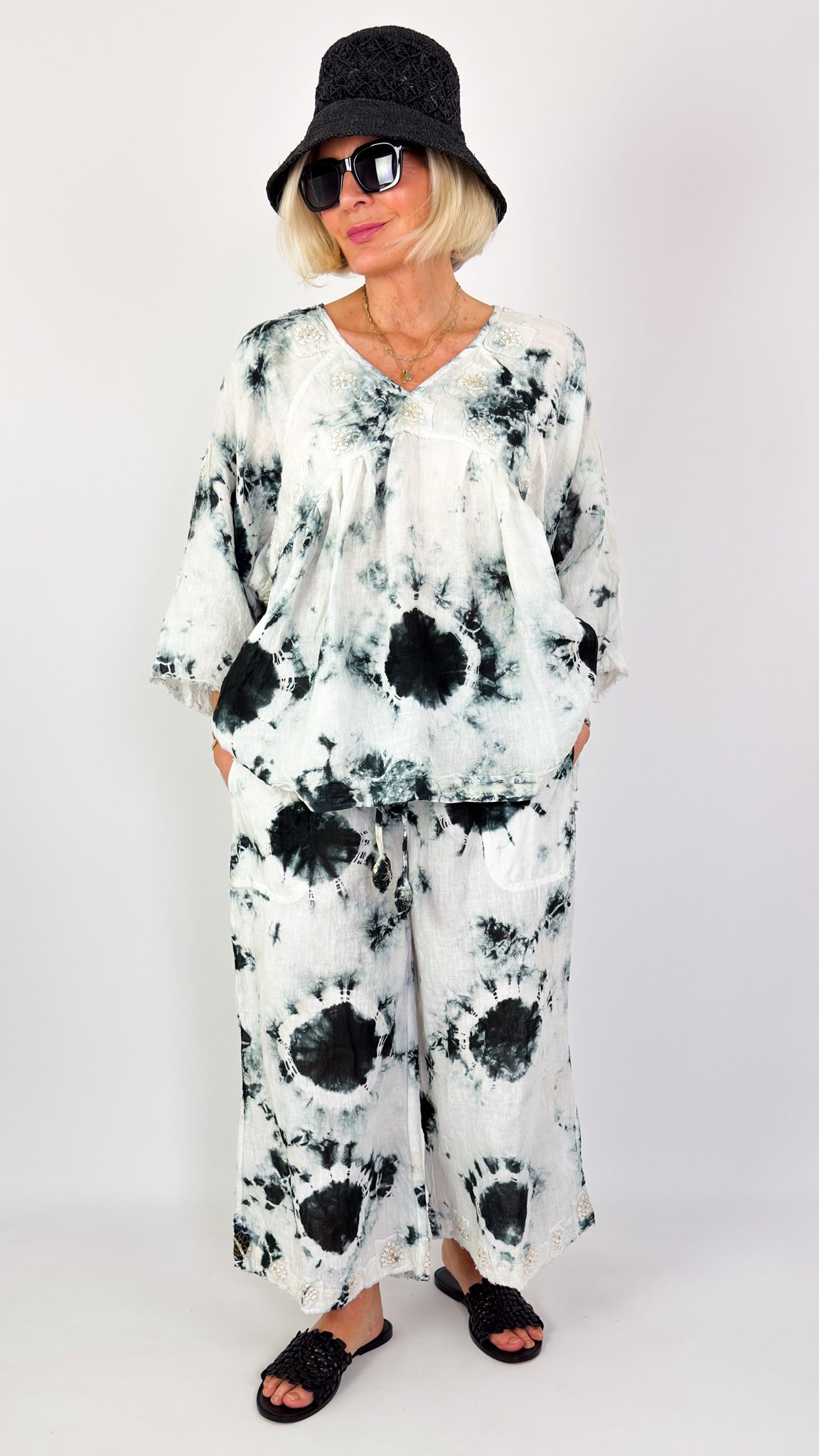 Agencies TurQuoise Lissa Trousers Black/White