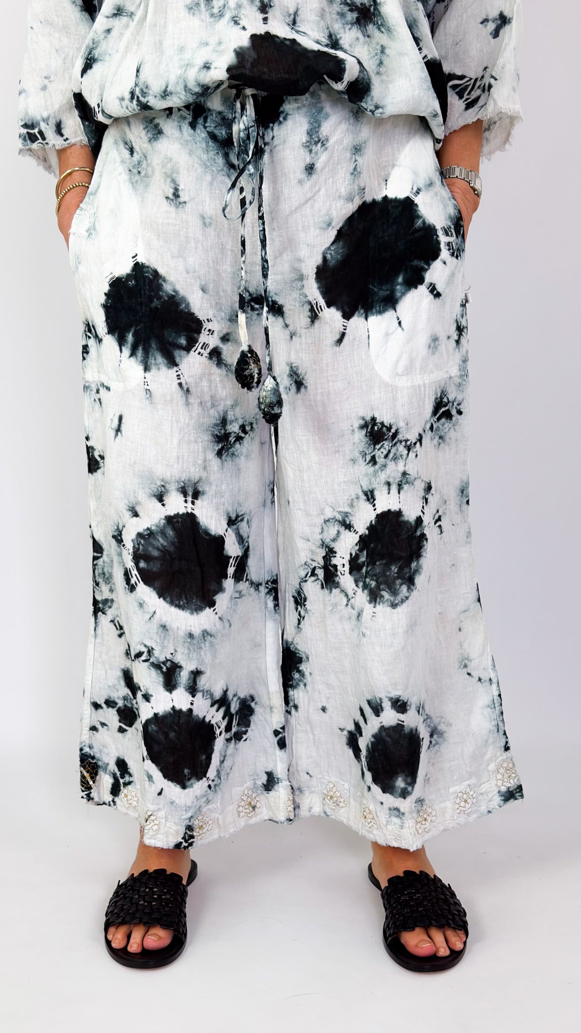 Agencies TurQuoise Lissa Trousers Black/White