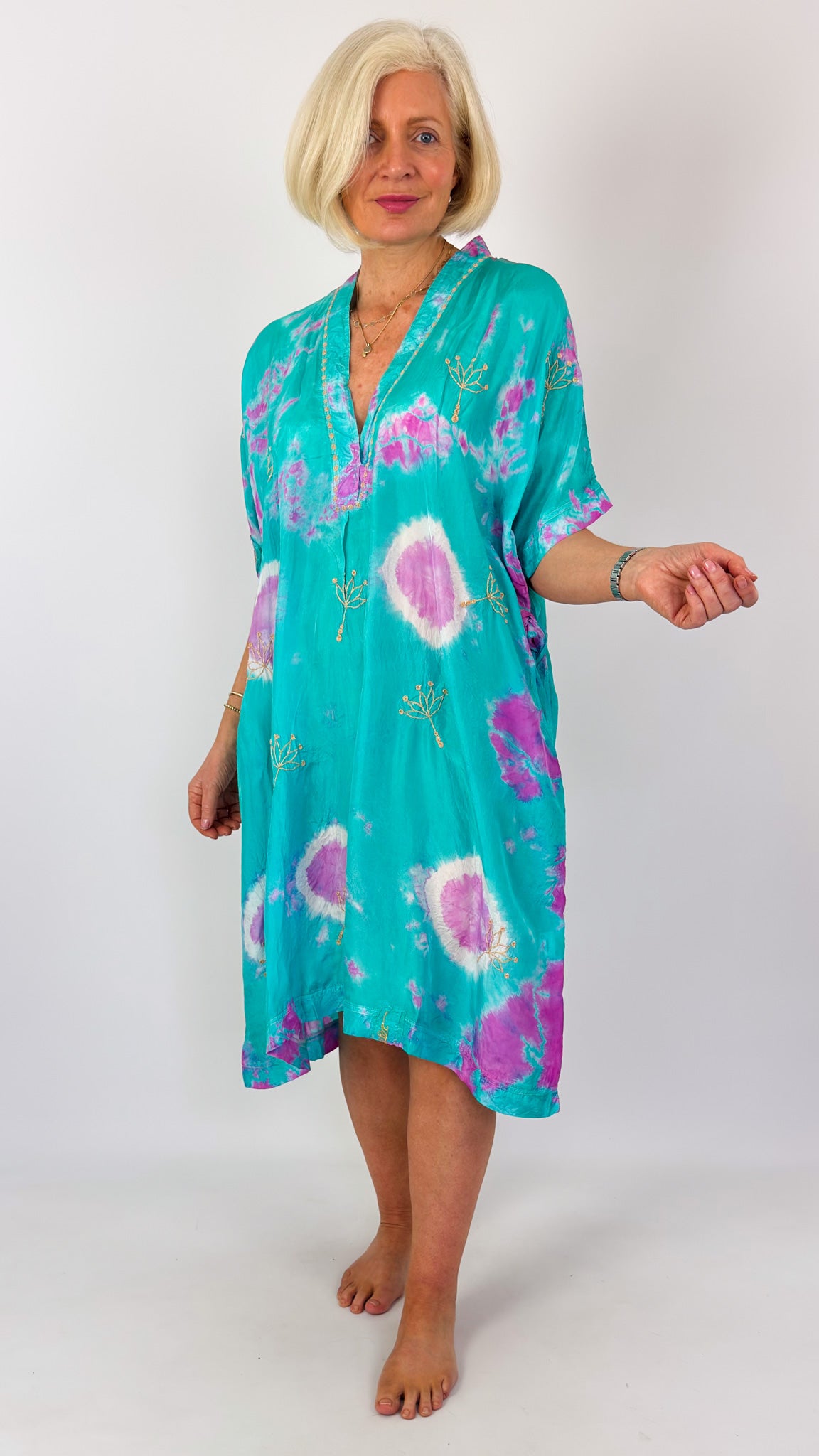 Agencies TurQuoise Vanessa Dress Turquoise/Fuchsia