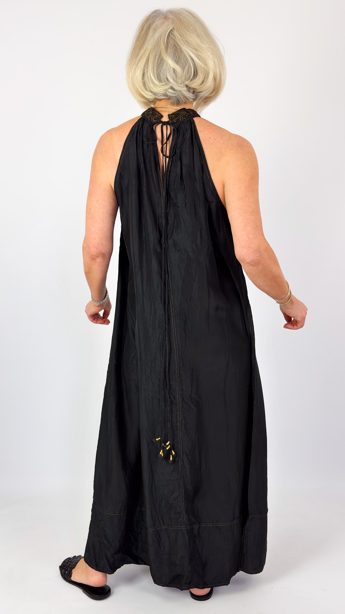 Agencies TurQuoise Lotus Maxi Dress Black