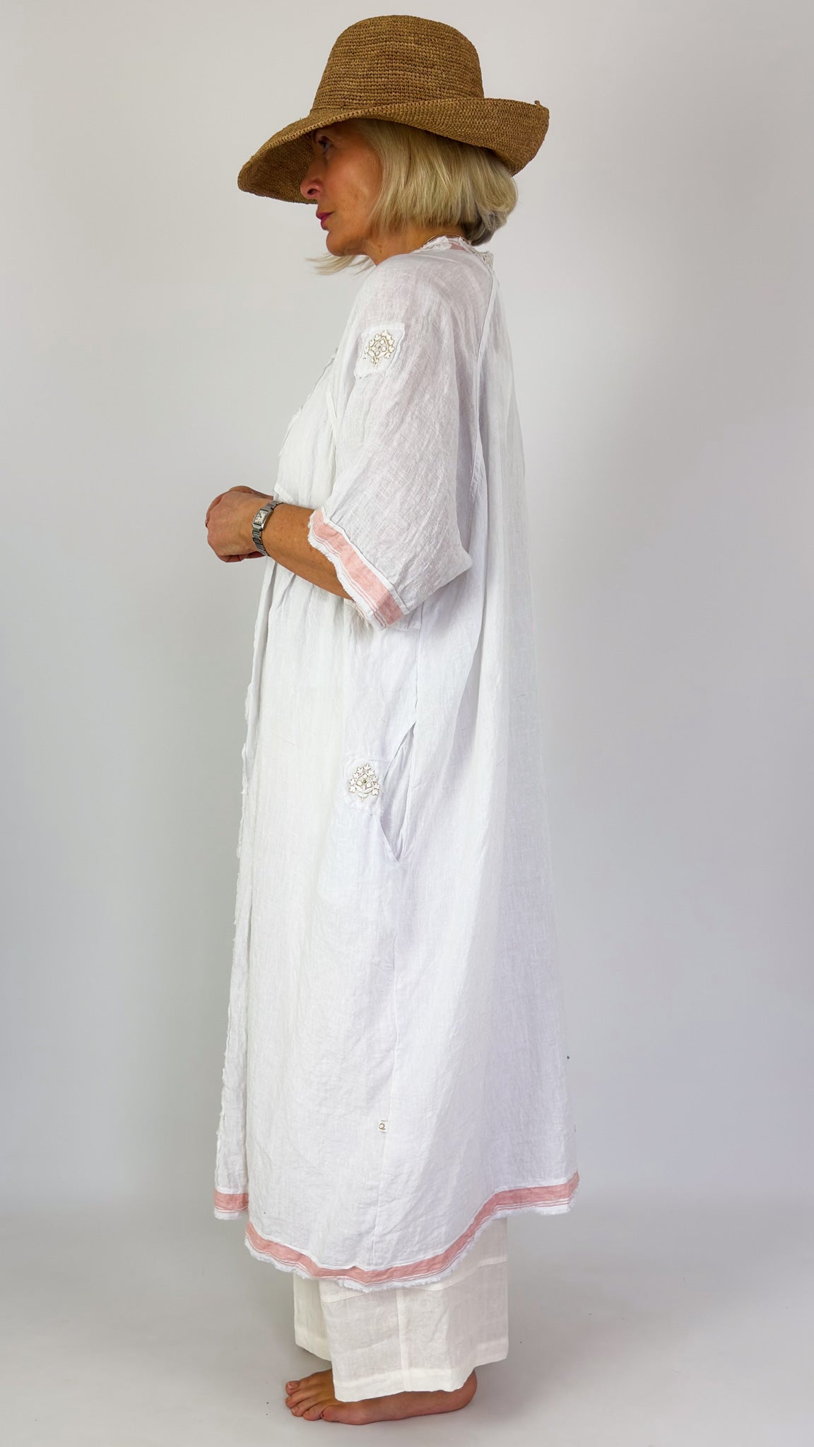 Agencies TurQuoise Poppy Lisa Kimono White