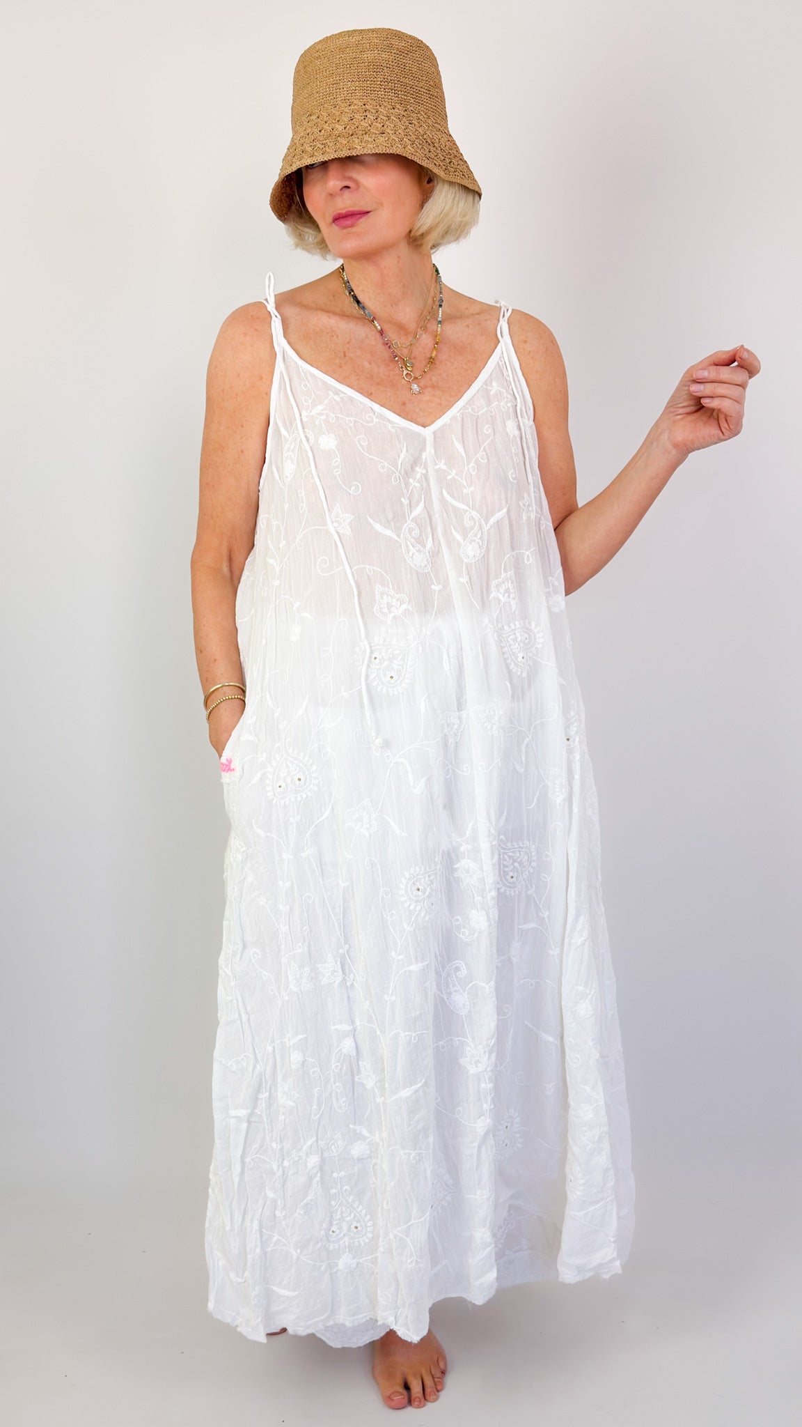 Agencies TurQuoise Anita Dress White