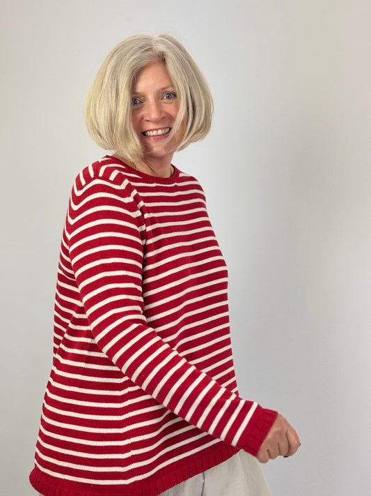 Cordelia James Rollo Jumper Red/Nat