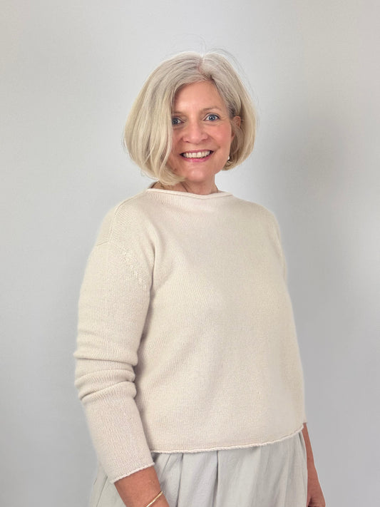 Cordelia James Pea Cashmere Jumper Stone