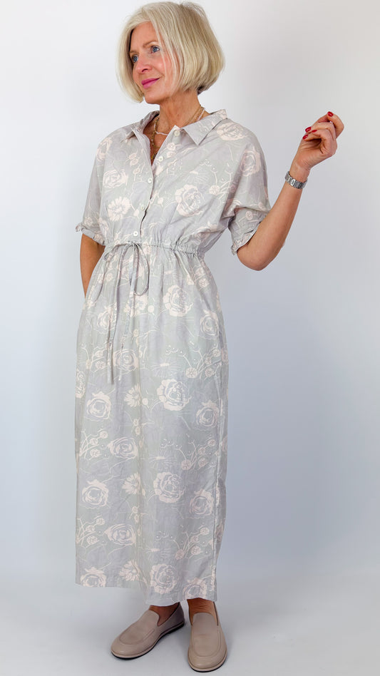Sula Uniform Dress Shadow Rose Print