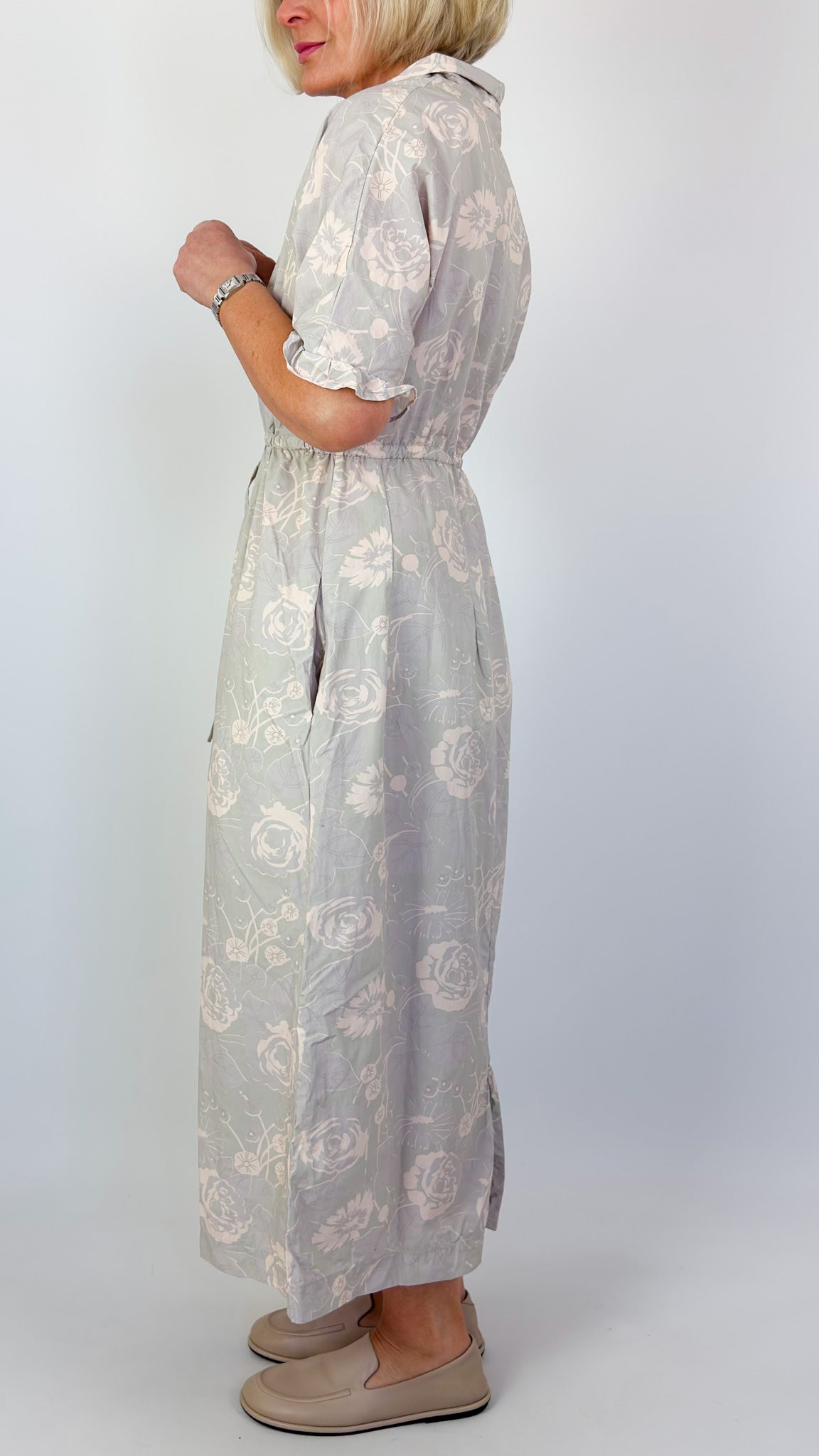 Sula Uniform Dress Shadow Rose Print