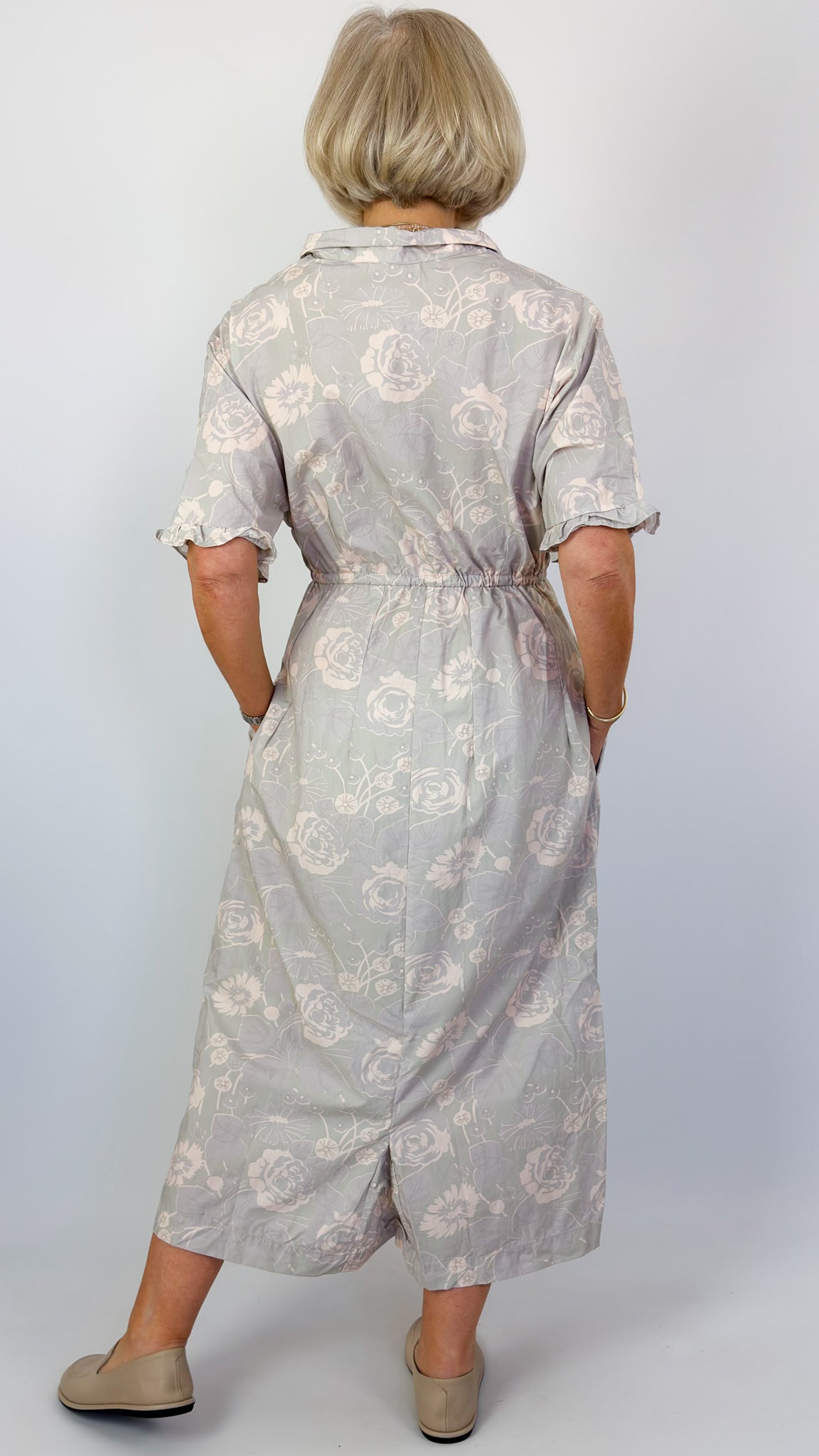 Sula Uniform Dress Shadow Rose Print