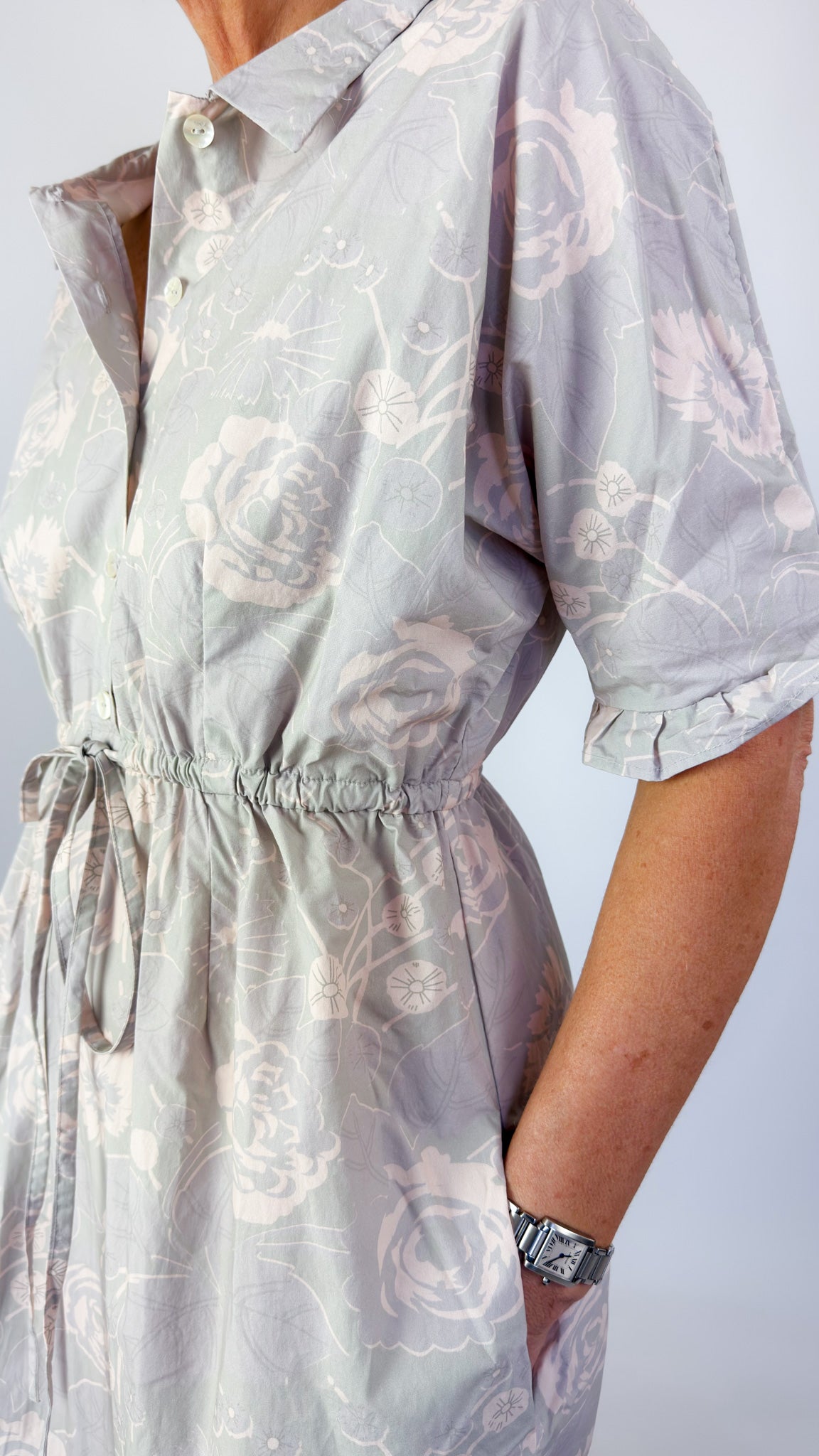 Sula Uniform Dress Shadow Rose Print