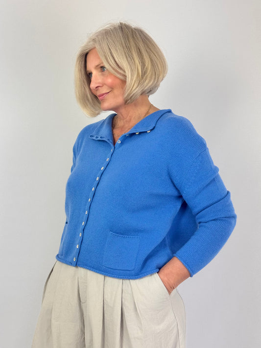 Cordelia James Gani Wool Cardigan Sky