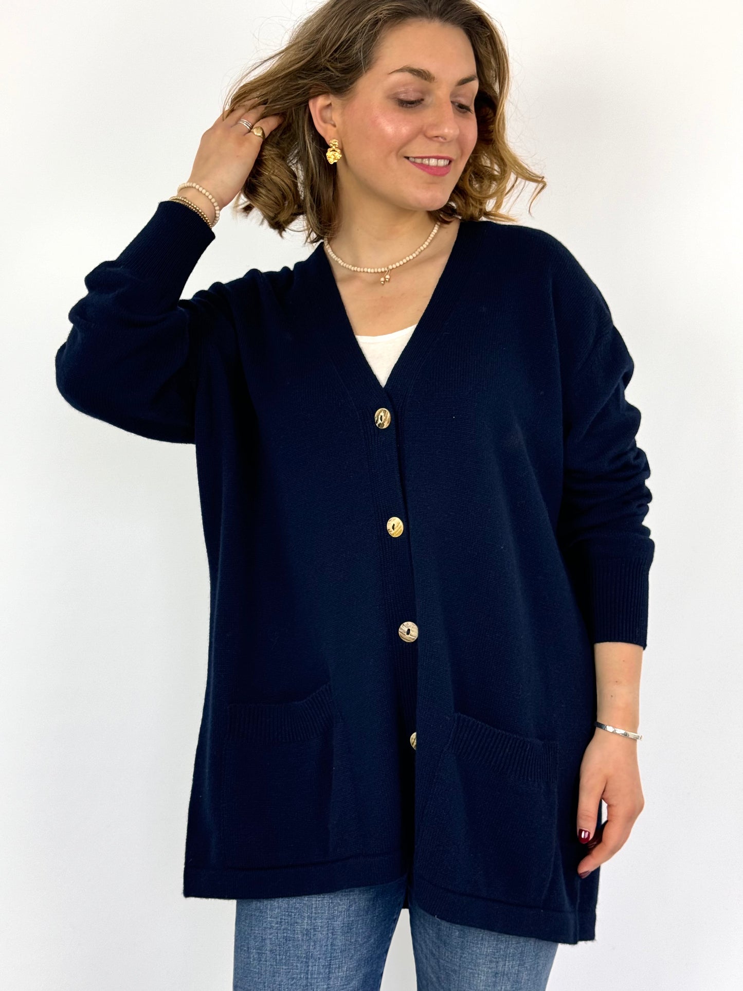 Cordelia James Amethyst Cardigan Navy