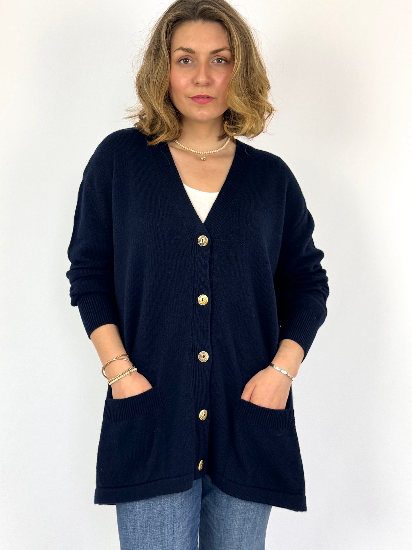 Cordelia James Amethyst Cardigan Navy