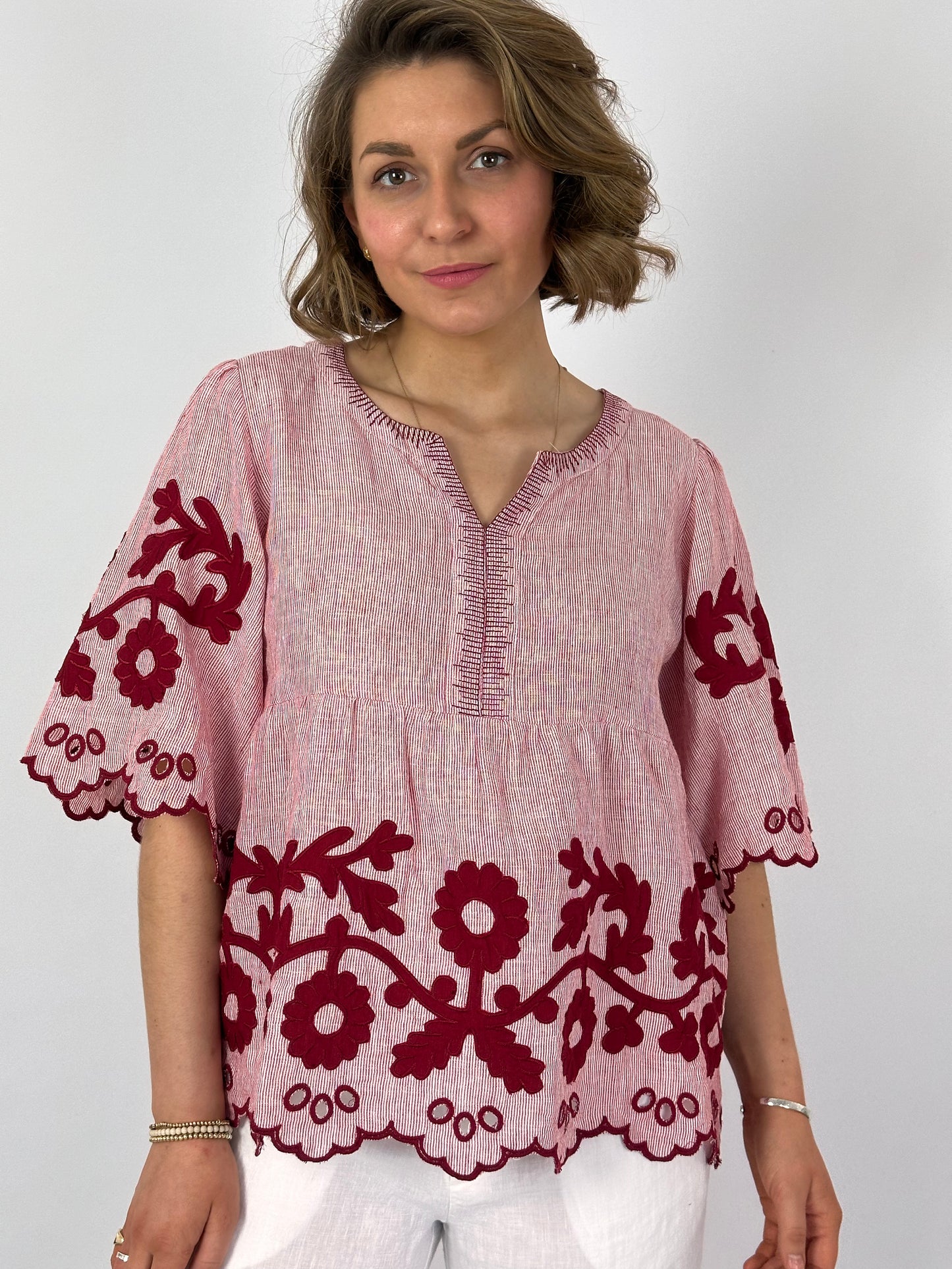 Rose & Rose Alessio Blouse Cranberry