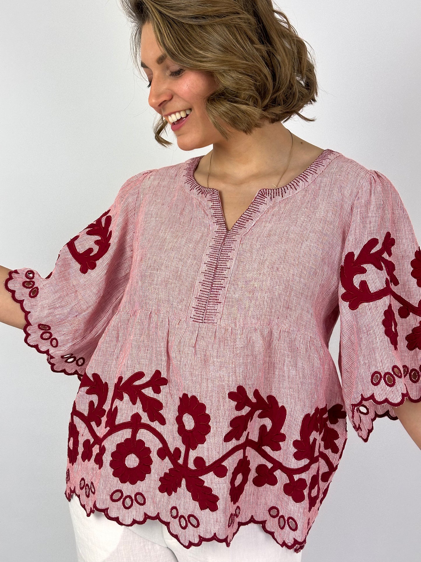 Rose & Rose Alessio Blouse Cranberry