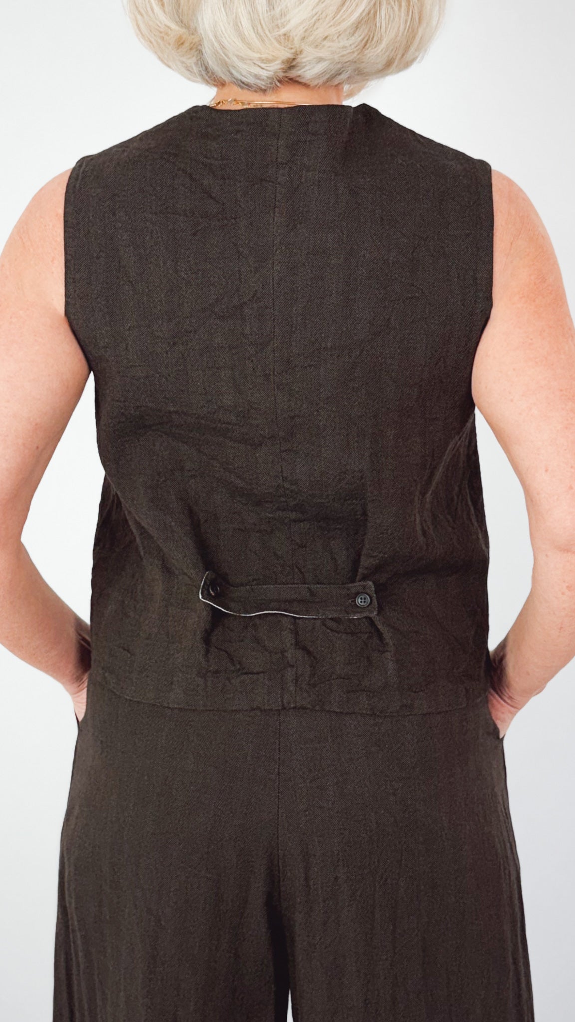 Elsa Esturgie Peau Waistcoat Brown