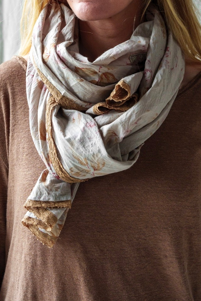 Les Ours Pauline Scarf Sage Flowers PRE-ORDER