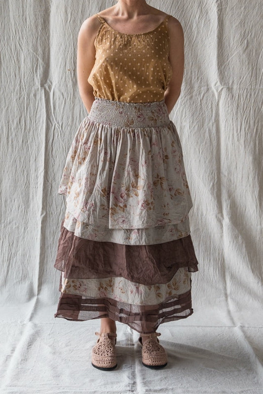Les Ours Quest Skirt Sage Flowers PRE-ORDER