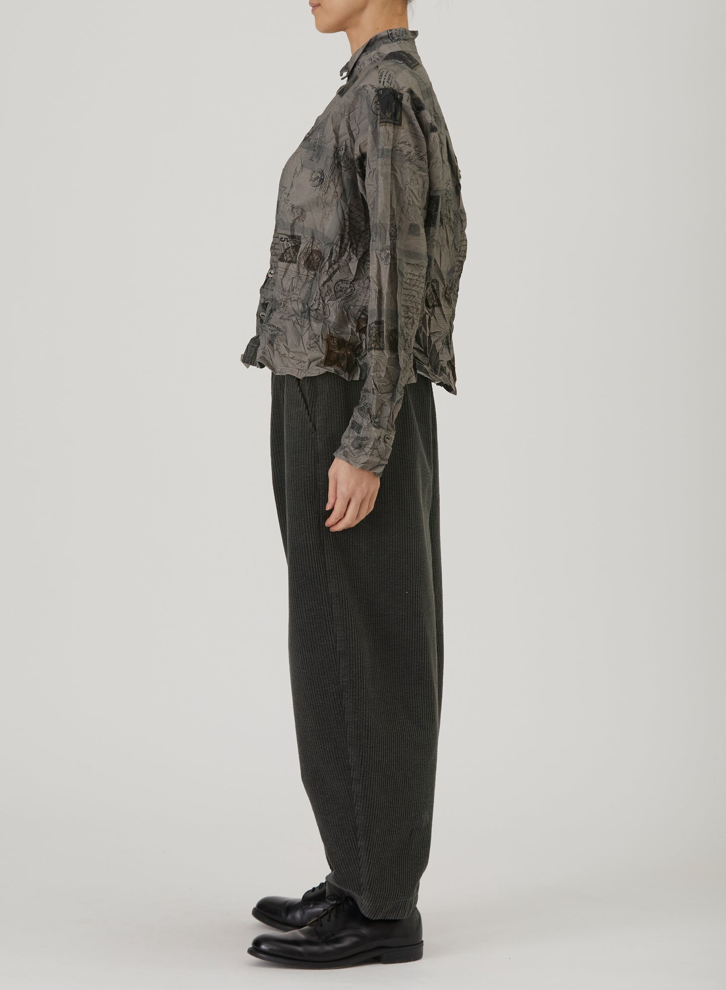 Pas De Calais 6852 Travel Print Shirt Charcoal PRE-ORDER