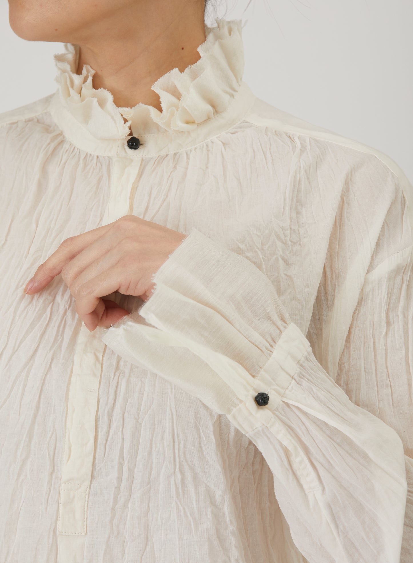 Pas De Calais 6862 Ruffle Blouse Black PRE-ORDER