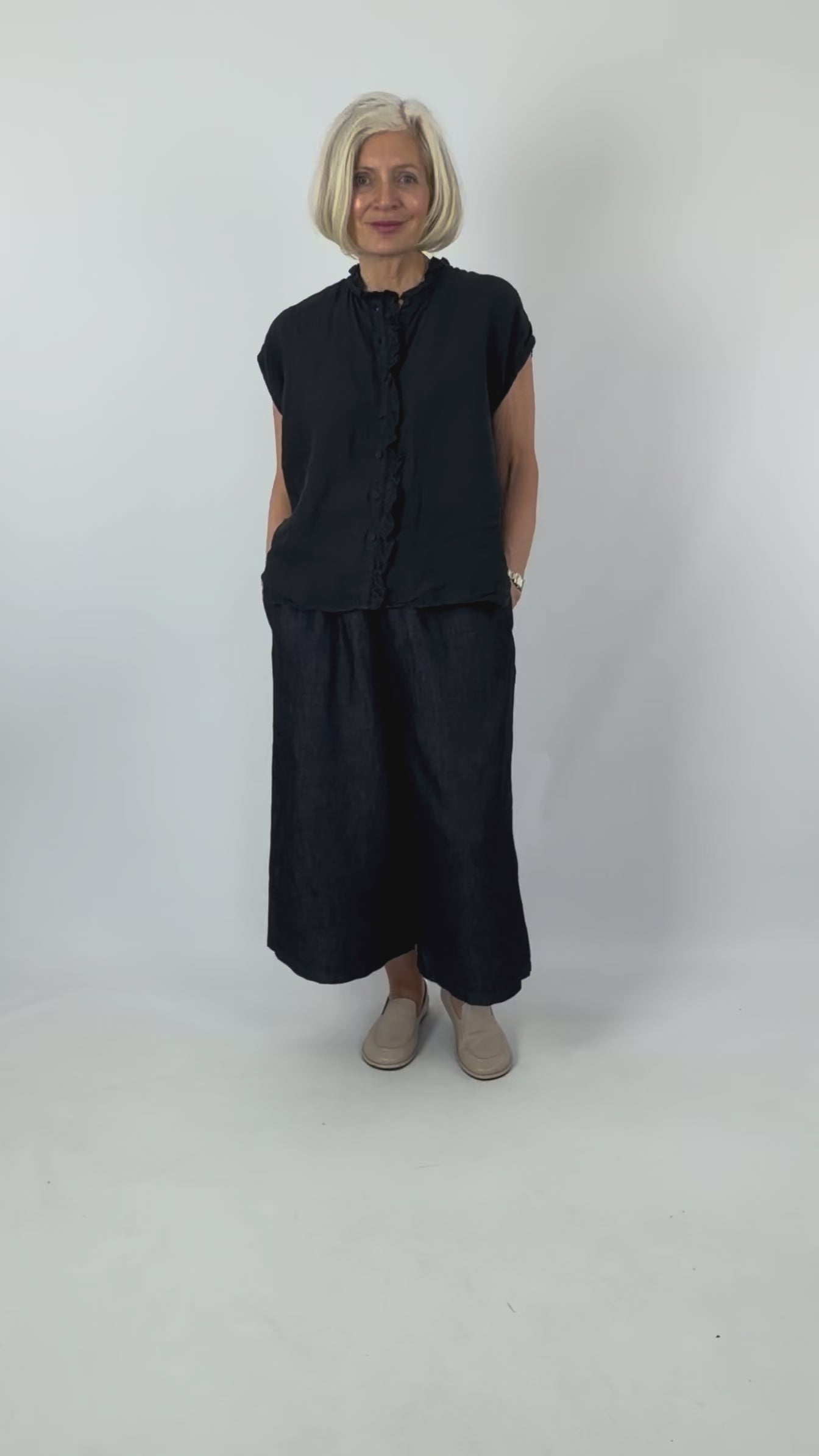 Maison de Soil 001D Frill Shirt Marine – Cordelia James