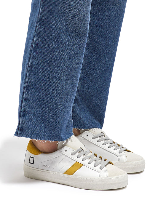 DATE Hill Low Trainers White/Yellow
